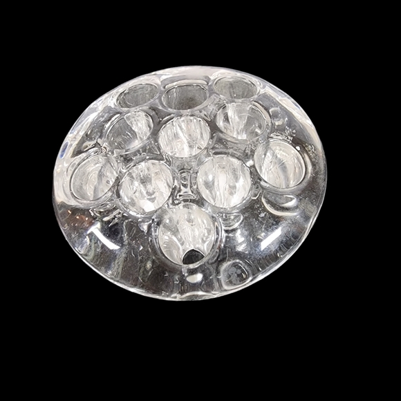 VINTAGE Clear Glass flower frog 11 holes - Picture 2 of 4